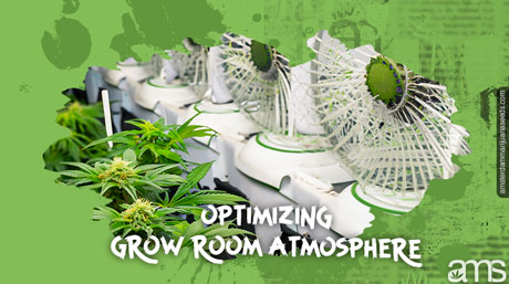 Fans for air circulation in a grow room