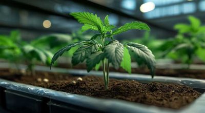 Healthy autoflower cannabis plants with dense buds grown outdoors using best autoflower seeds and organic fertilizers