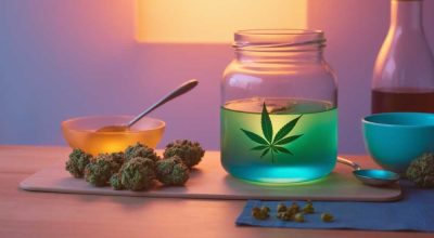 Realistic image showing how to make cannabis oil at home using buds, olive oil, and simple tools—perfect for beginners learning the extraction process.