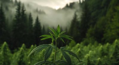 Healthy cannabis sativa plant growing outdoors in Sweden reflecting the issue of is weed legal in Sweden